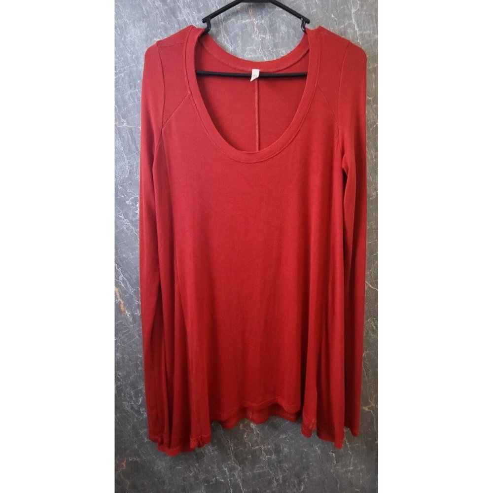 Free People,‎ Fashionable  Red Tunic Blouse Size ( M)